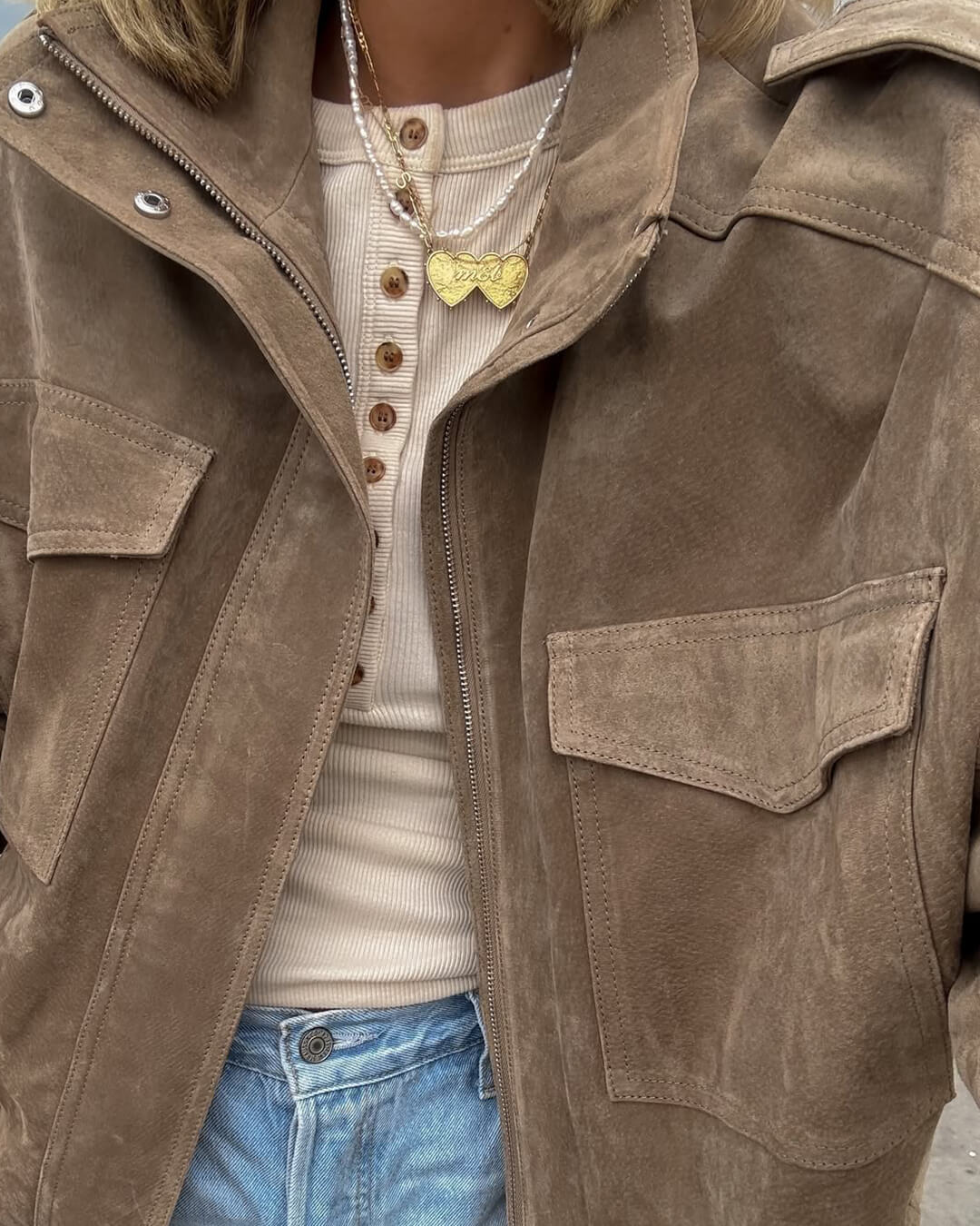 Greta Suede Motorcycle Jacket