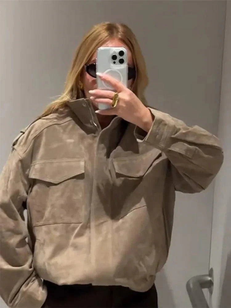 Greta Suede Motorcycle Jacket